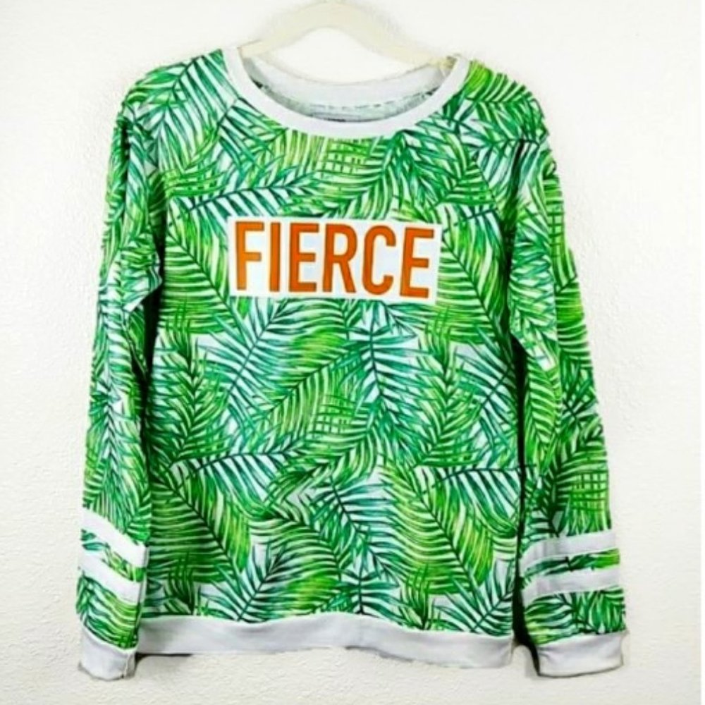 Tropical Print FIERCE graphic sweatshirt! NWT Sz M